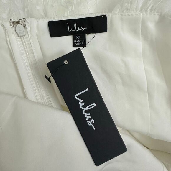 Lulus Blissful Direction White Tie-Strap Clip Dot Bustier Midi Dress - Picture 14 of 14